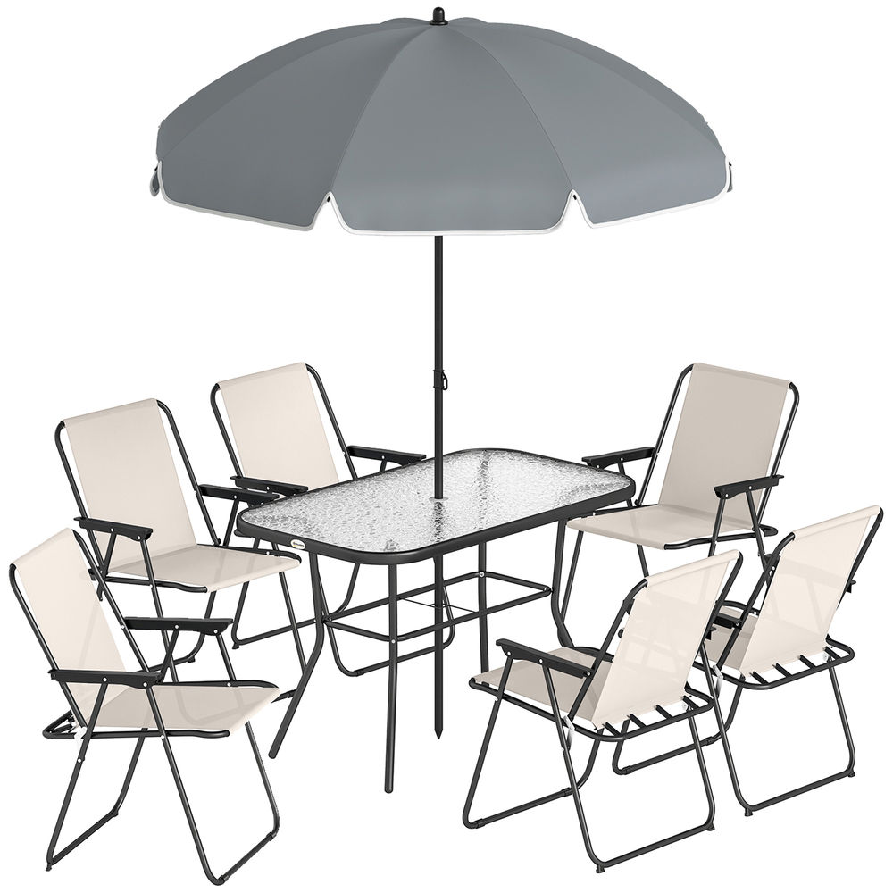 Conjunto de jardín 119x68x70 cm acero, textilene color beige Outsunny