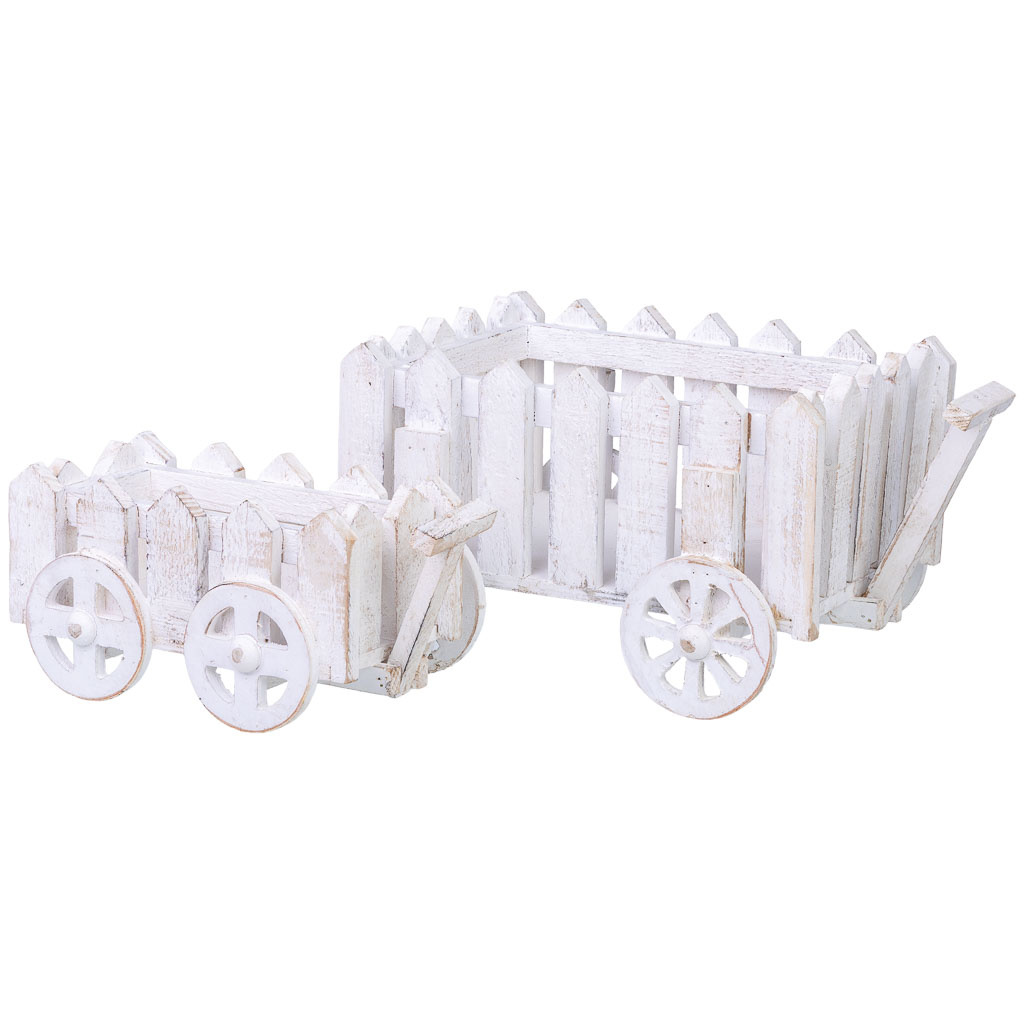 Soporte macetero de madera set de 2 piezas 28x22x18h-22x12x12h cm