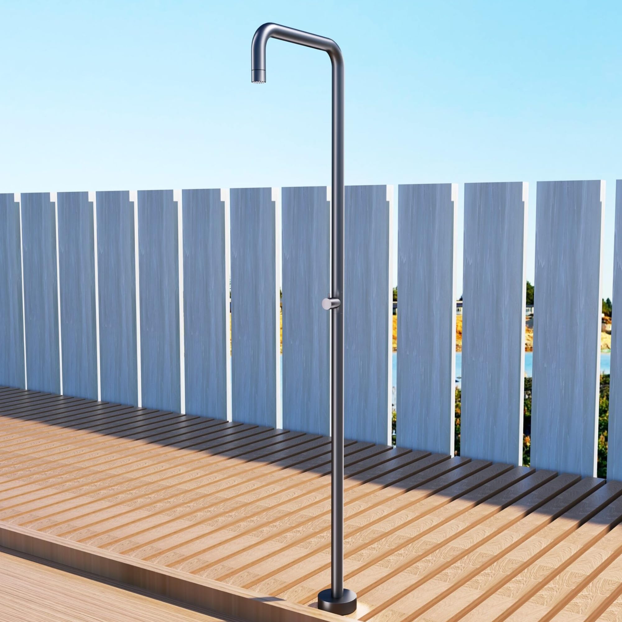 Imex - ducha piscina exterior acero s.316 gris serie utah