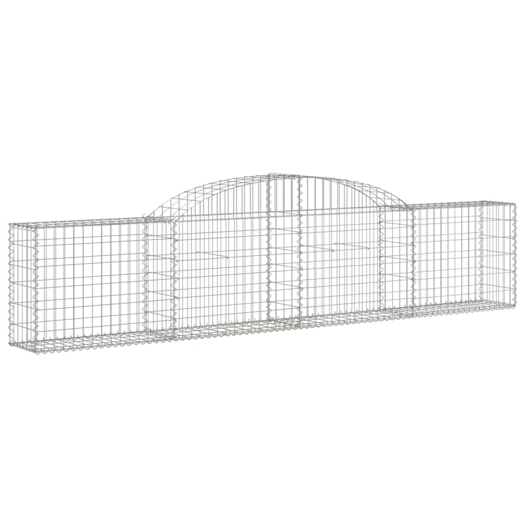vidaXL cestas de gaviones 4 uds forma de arco hierro 300x30x60/80 cm
