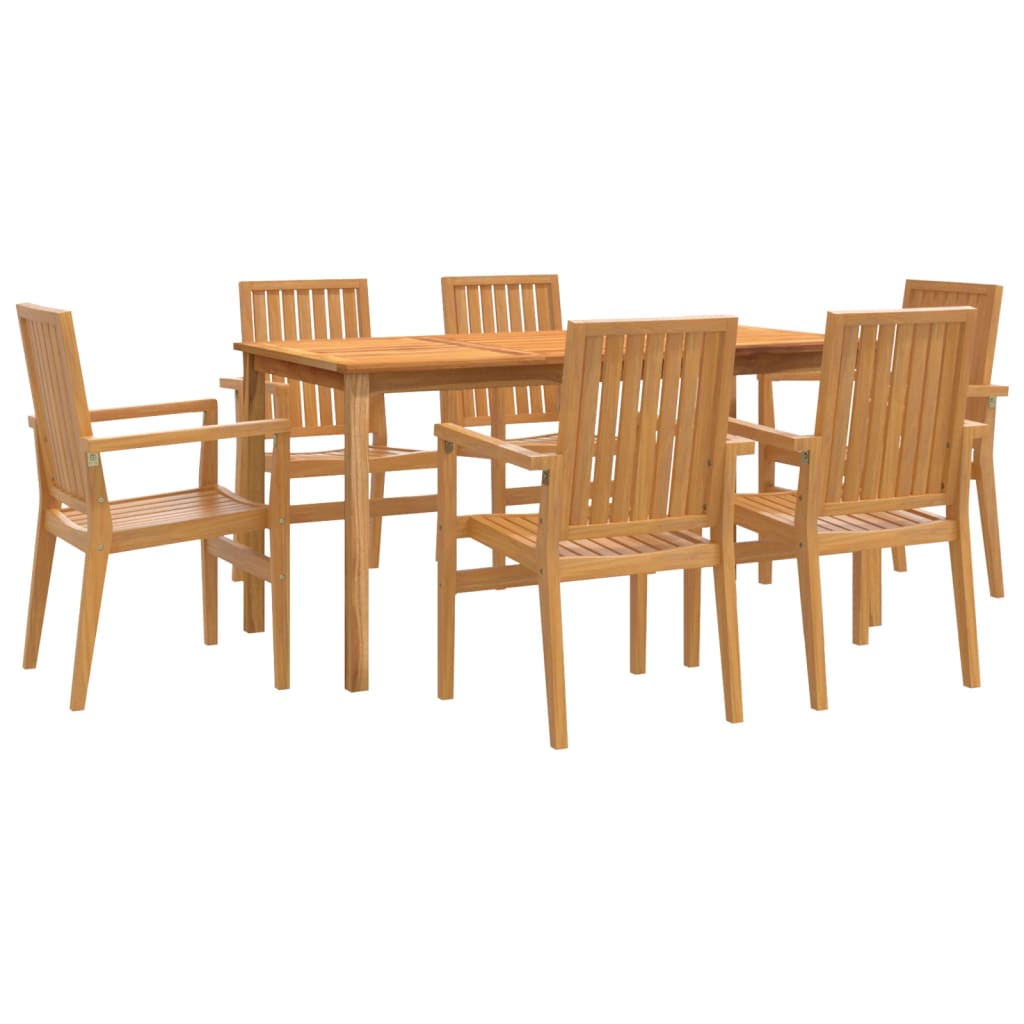 vidaXL juego de comedor de jardín 7 piezas madera maciza de teca