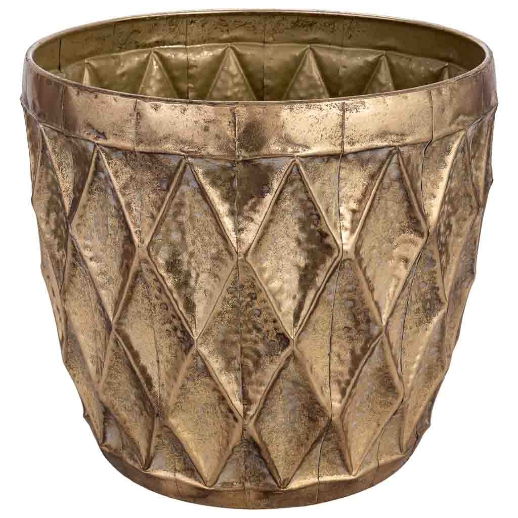 Macetero de metal dorado 39x39x34 cm
