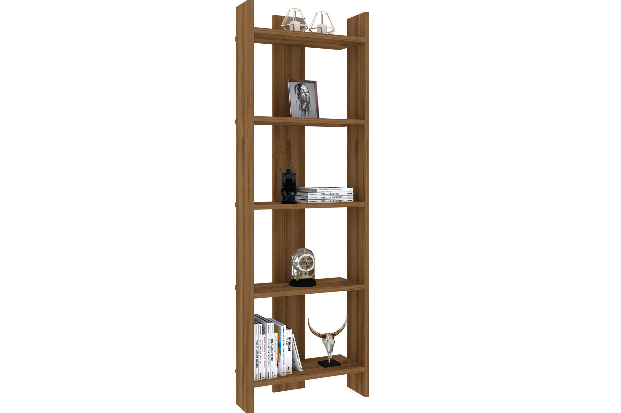 Estantería de madera <<virba>> - 52 x 22 x 149 cm - nogal