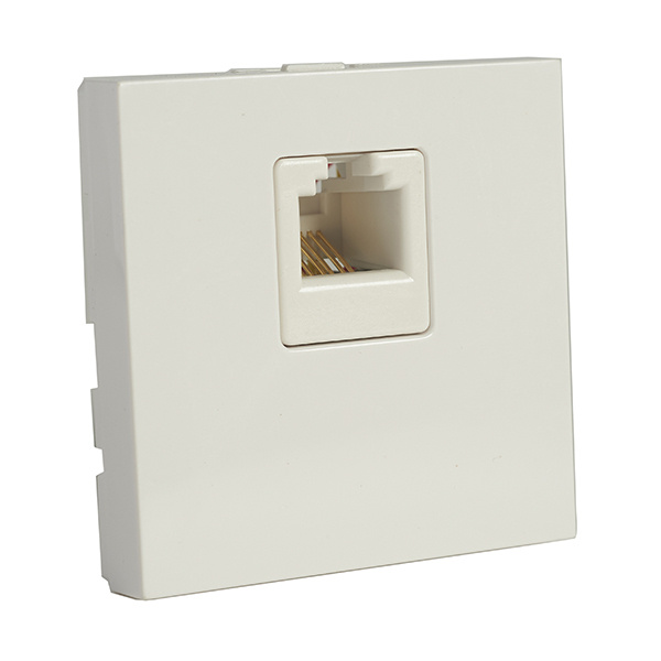 Toma telefono rj12 2 módulos New Unica Blanco Polar Schneider