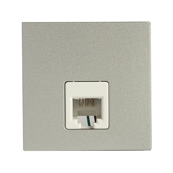 Toma teléfono rj12 2 módulos New Unica Aluminio Schneider