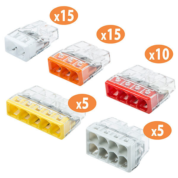 Surtido 50 regletas mini de conexión para cable wago