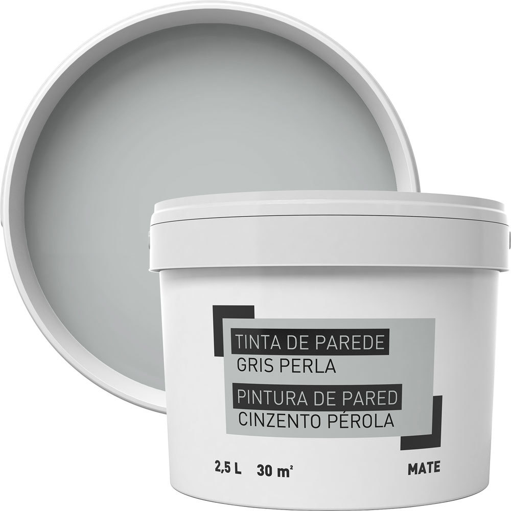 Pintura para paredes gris perla 2,5 l