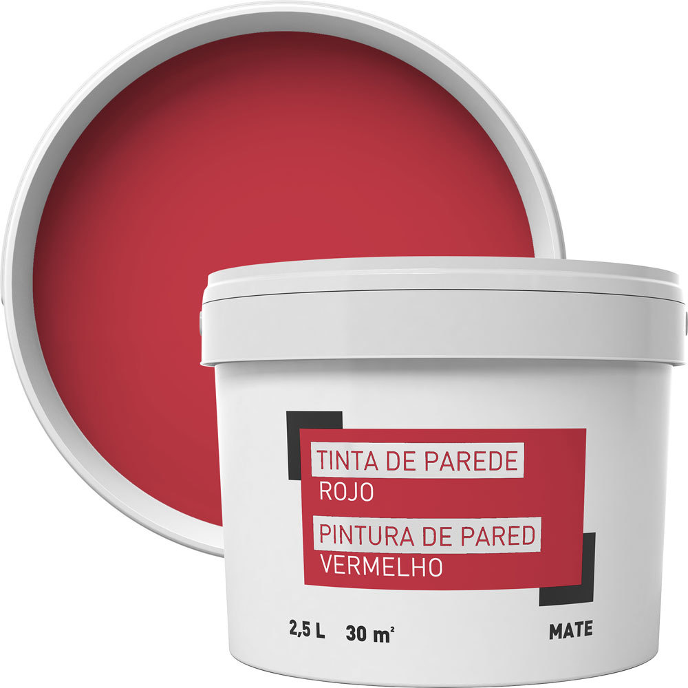 Pintura para paredes rojo 2,5 l