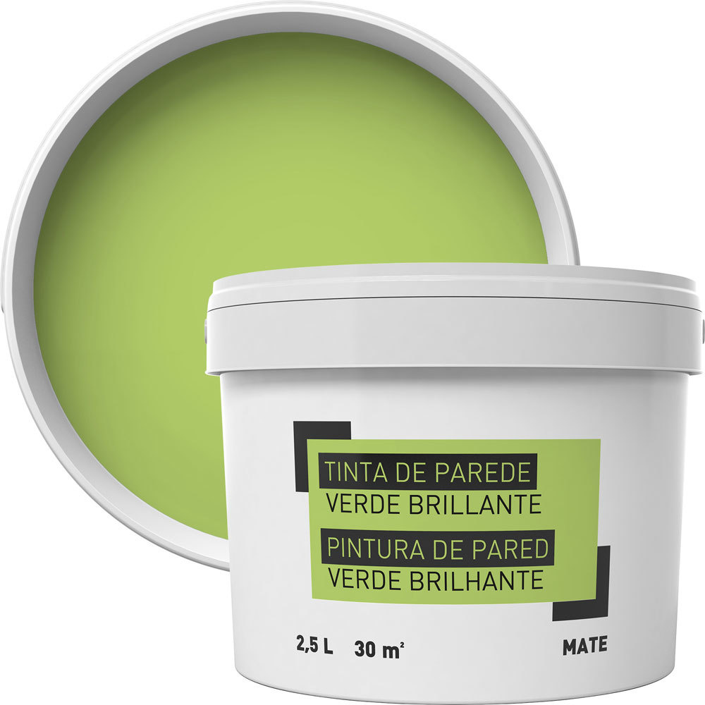 Pintura para paredes verde brillante 2,5 l