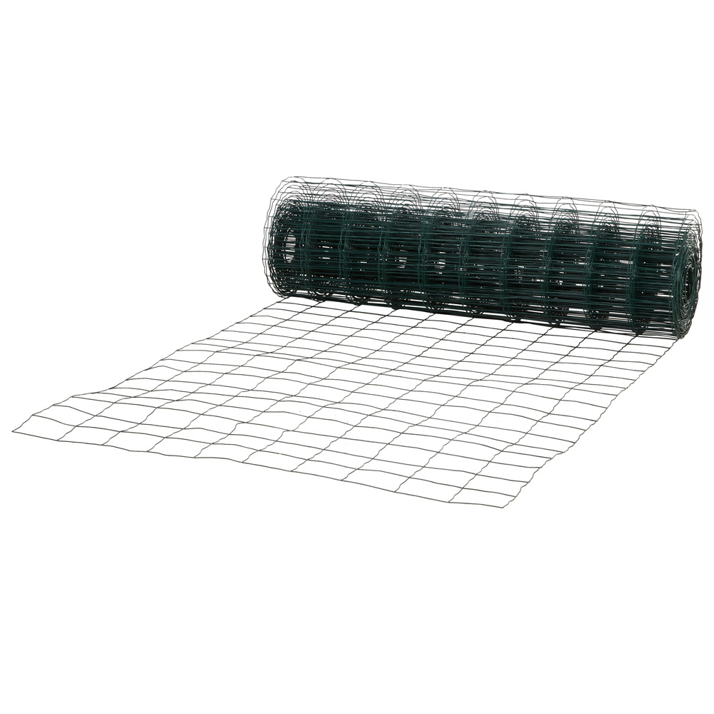 Malla soldada plastificada 1 x 25 m - hueco 100 x 75 mm