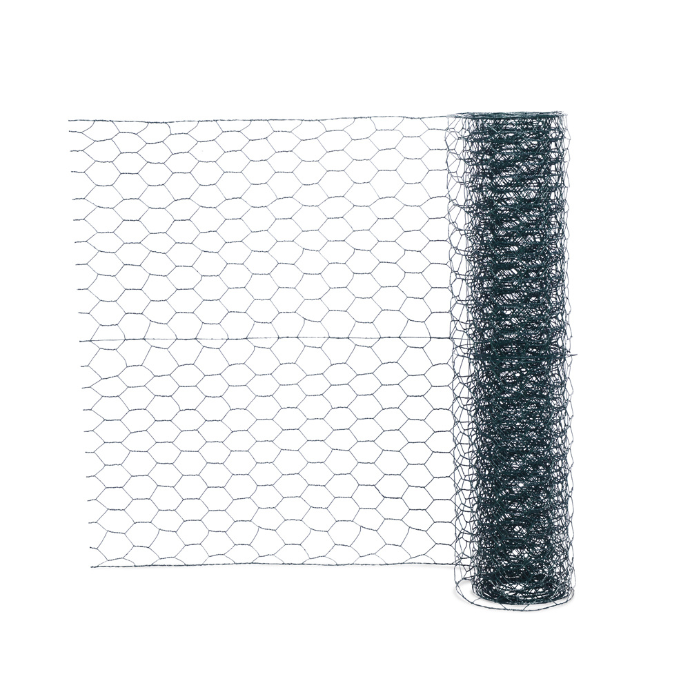 Malla de triple torsión plastificada 0,5 x 10 m - hueco 13 x 13 mm Blooma