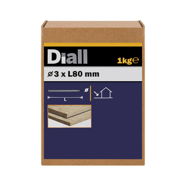Clavo cabeza plana 3x80 mm diall 1 kg