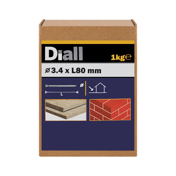 Clavo para mampostería 3,4x80 mm diall 1 kg