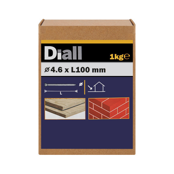 Clavo para mampostería 4,6x100 mm diall 1 kg