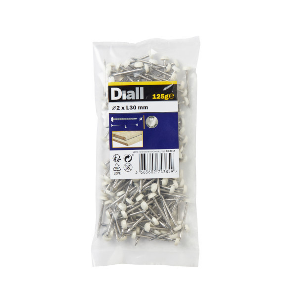 Clavo cabeza de nylon 2x30 mm diall 125 g