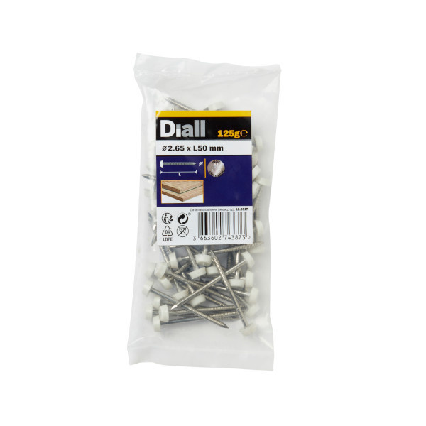 Clavo cabeza de nylon 2,65x50 mm diall 125 g