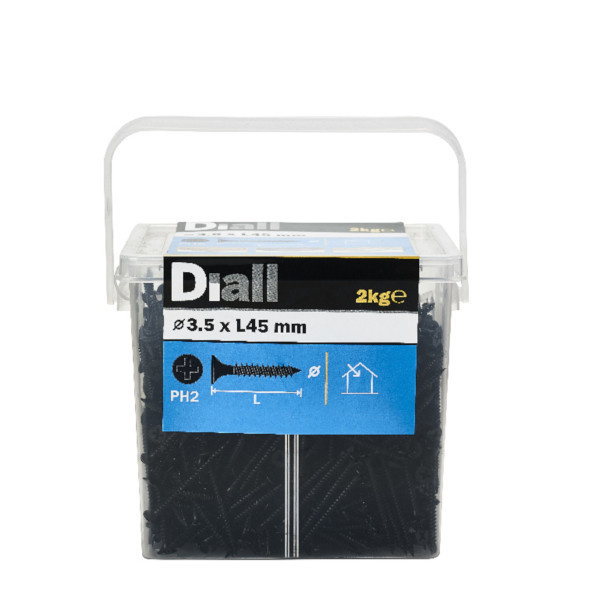 Tornillo para yeso acero negro 3,5x45 mm 2kg Diall