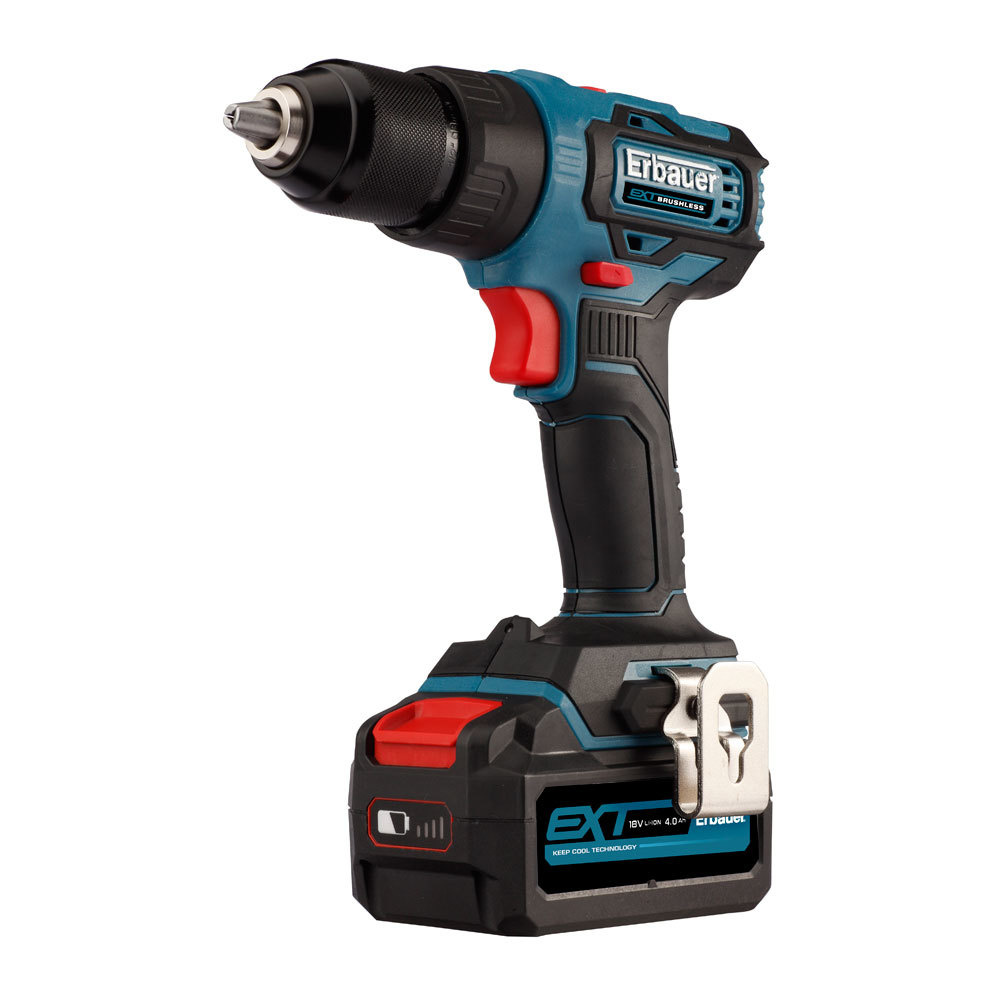 Taladro atornillador 18V brushless batería 4Ah Erbauer