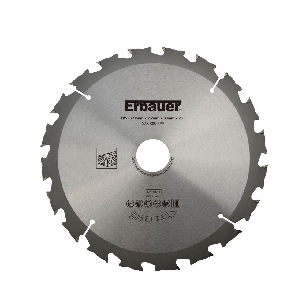 Hoja circular ø 210 mm corte basto erbauer