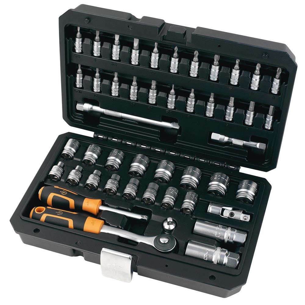 Juego llaves de carraca y vasos 45 piezas magnusson
