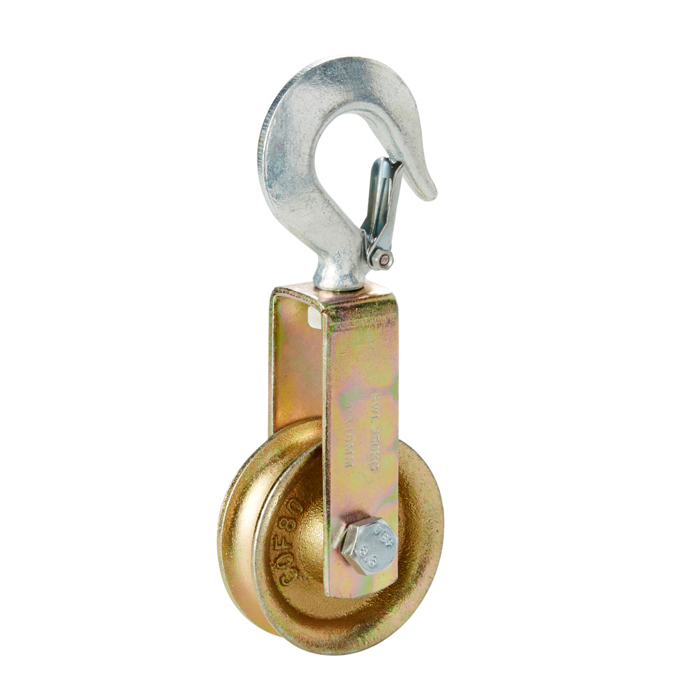 Polea acero con gancho de resorte ø 80 mm diall