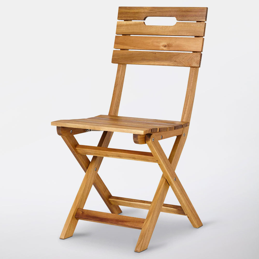 Silla de jardín plegable 53x87x40cm de madera de Acacia Denia