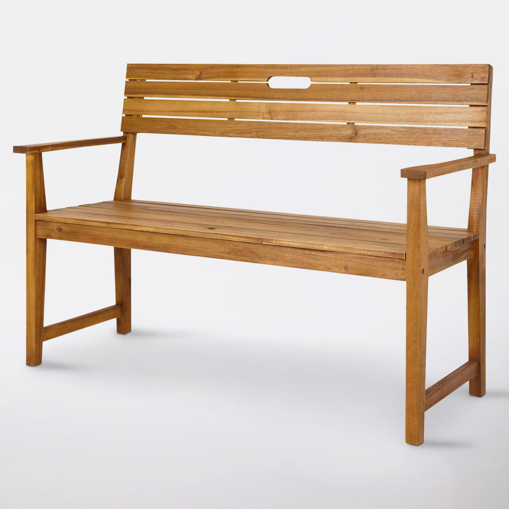 Banco de jardín con respaldo 128,5x89,5x57cm de madera de Acacia Denia