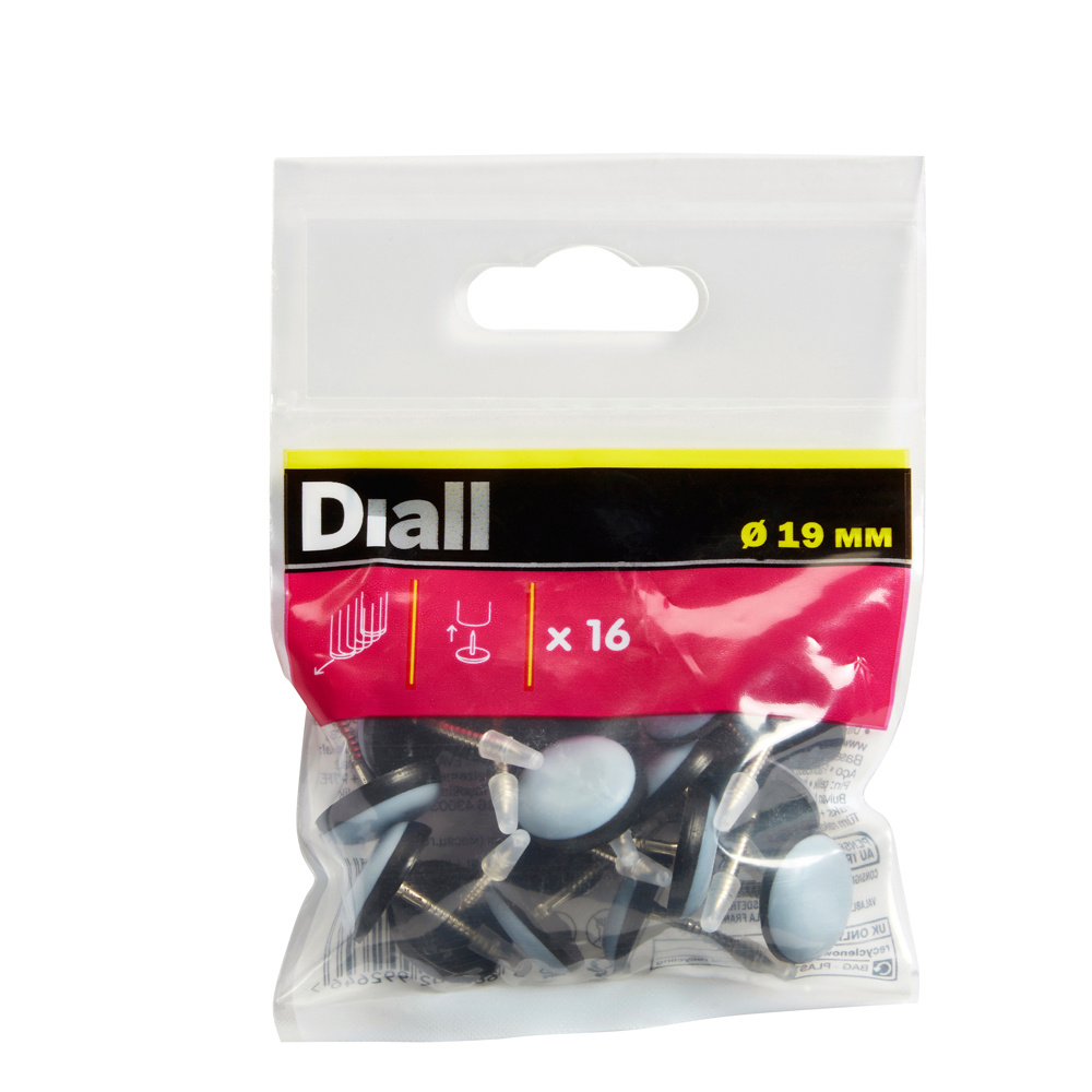 Deslizador mueble patín con clavo ø 19 mm diall 16 uds
