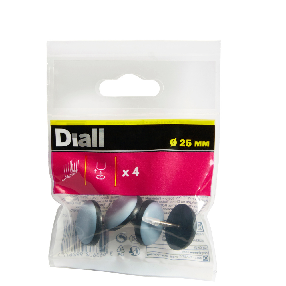 Deslizador mueble patín con clavo ø 25 mm diall 4 uds