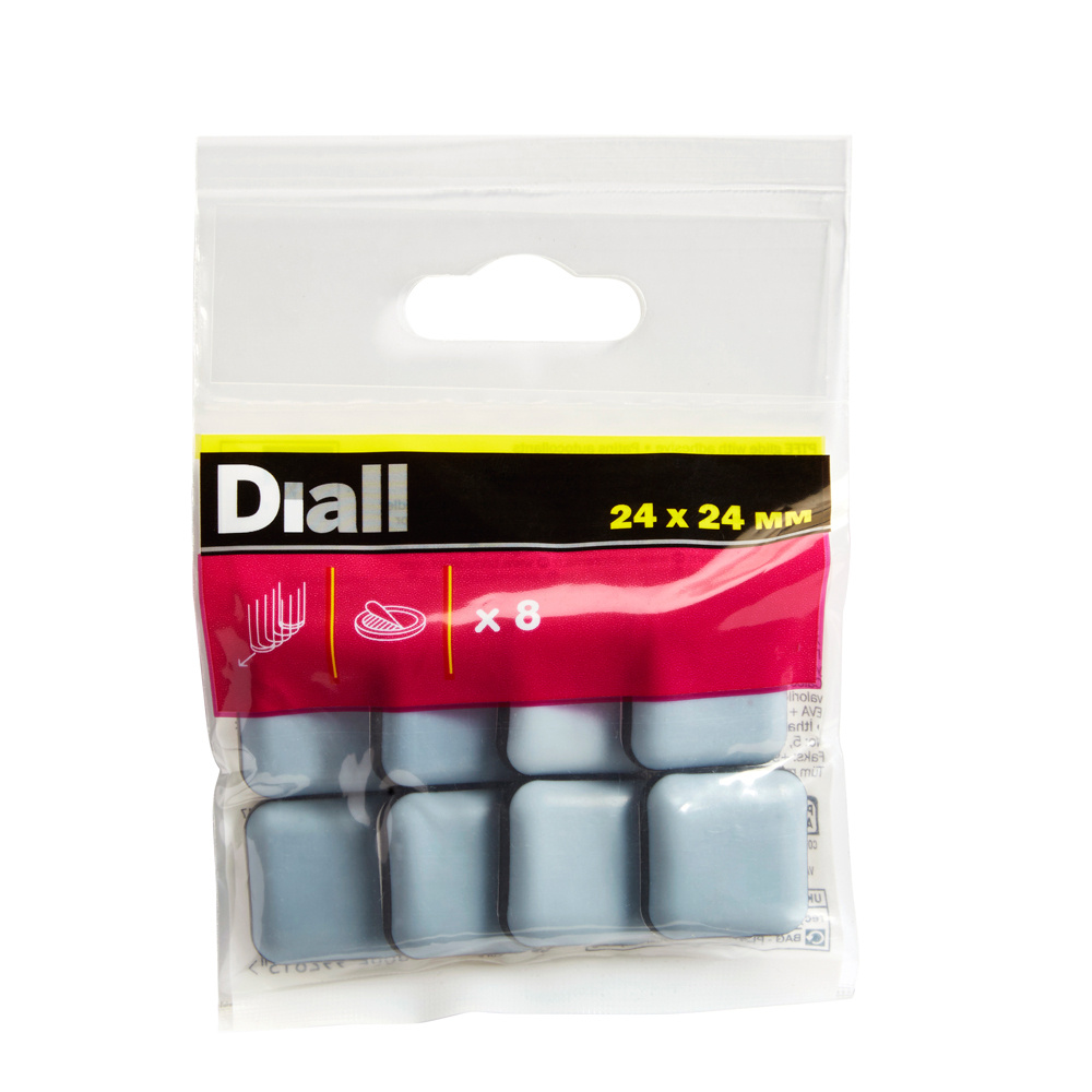 Deslizador mueble patín adhesivo 24x24 mm diall 8 uds