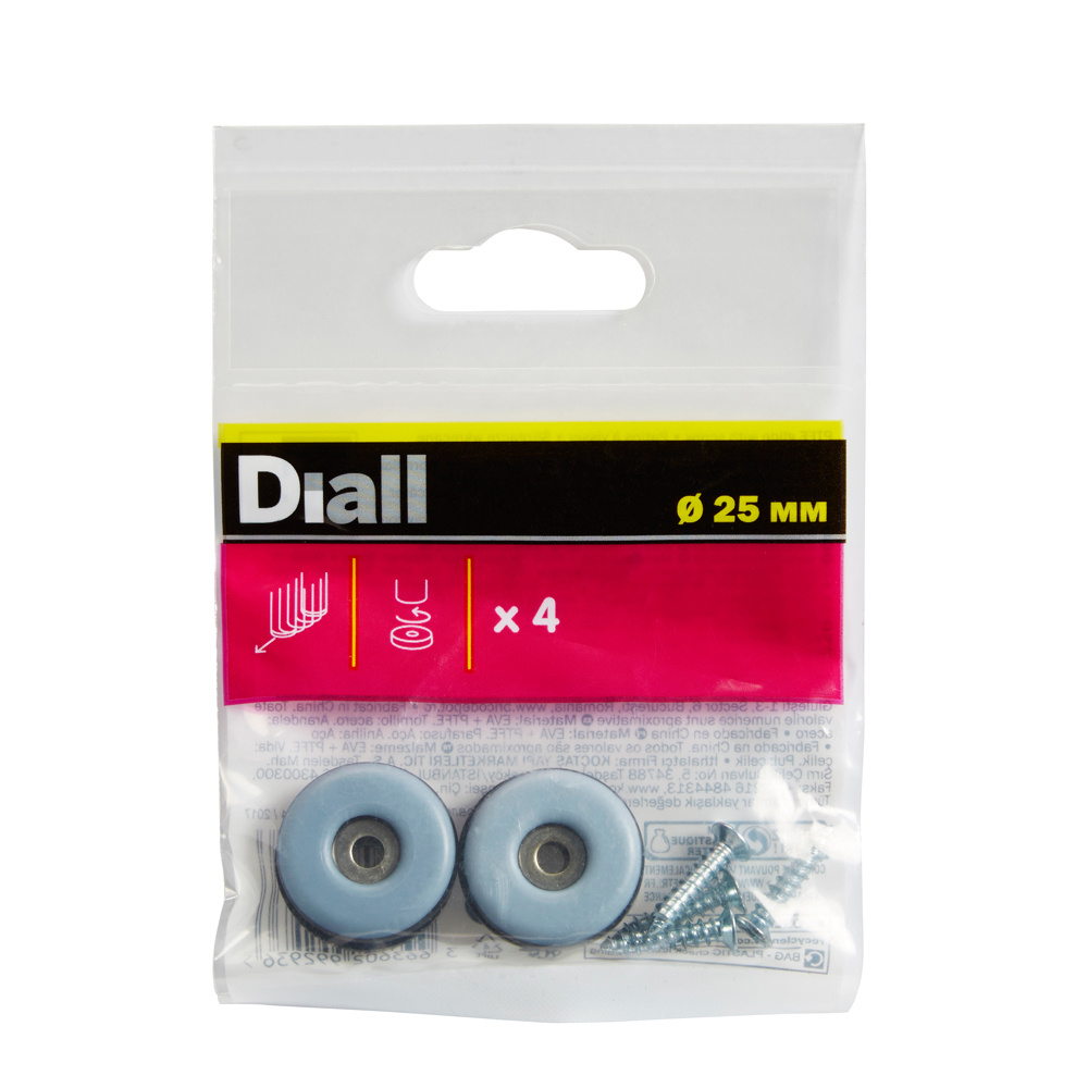Deslizador mueble patín con tornillo ø 25 mm diall 4 uds