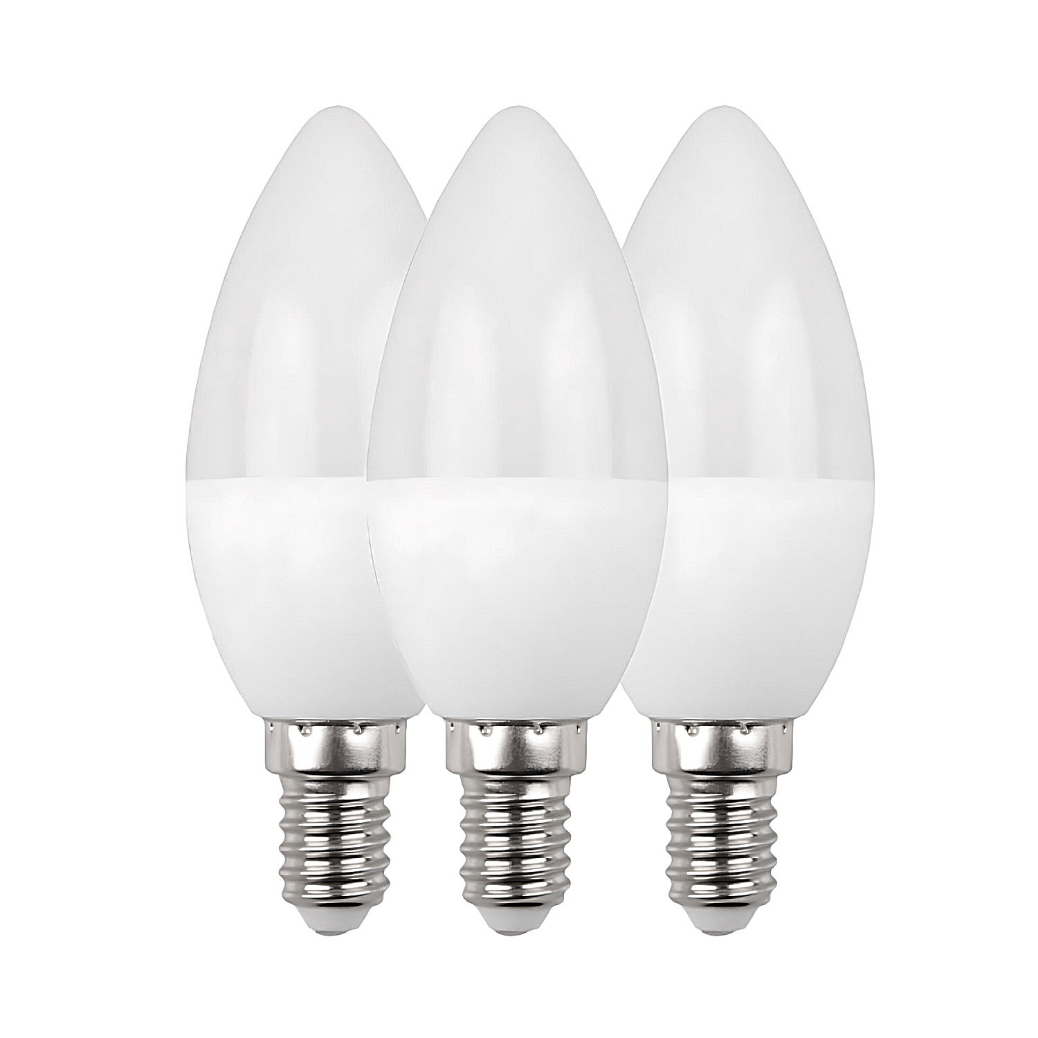 Pack 3 bombillas LED vela e14 6w equi.40w 470lm 15000h primer leader