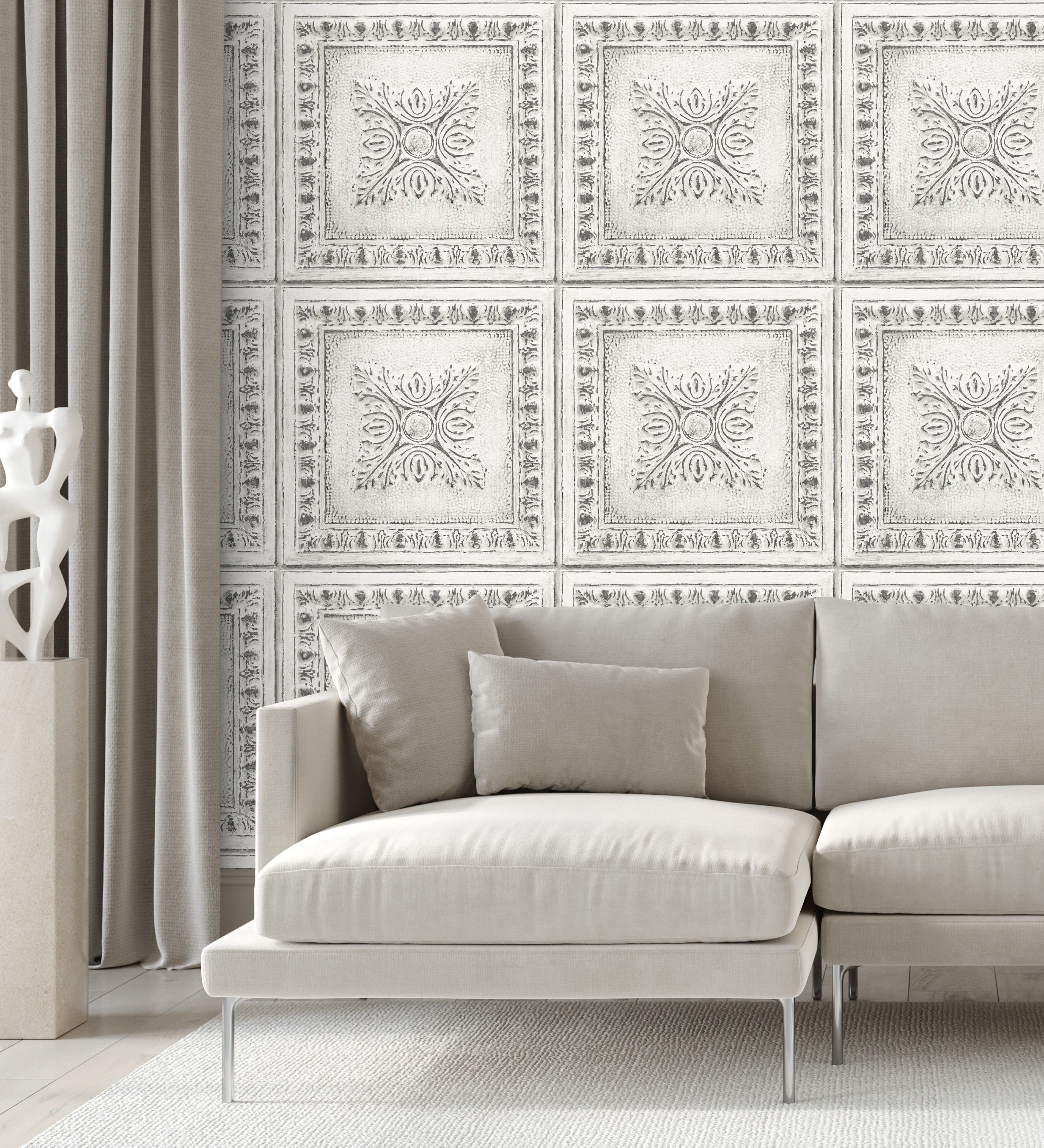 Papel pintado gaulan cuarterones madera teñida 5.23m²