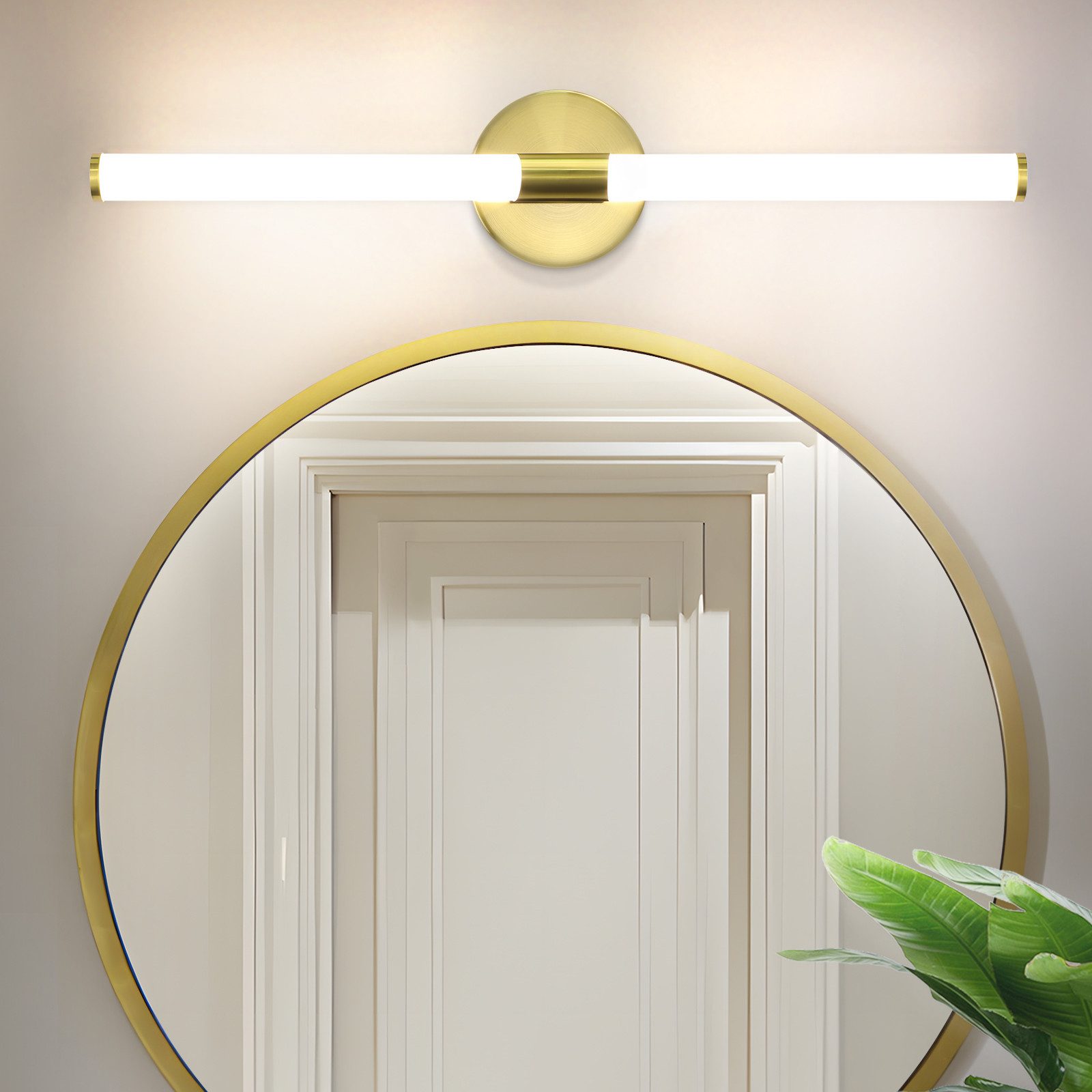 Nettlife lámpara de pared para baño LED dorado 60x12