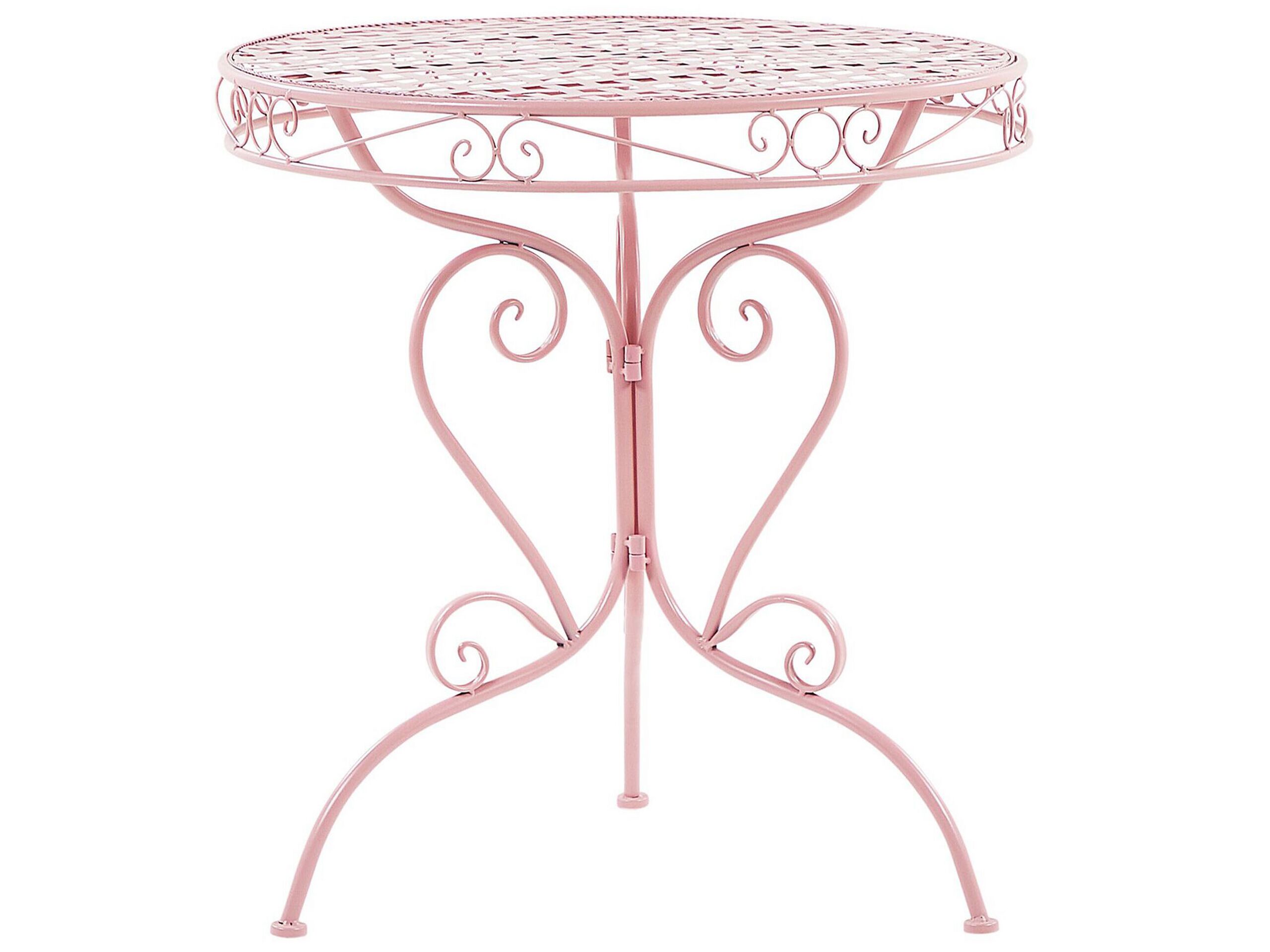 Mesa de balcón albinia 70 cm 70 cm metal rosa