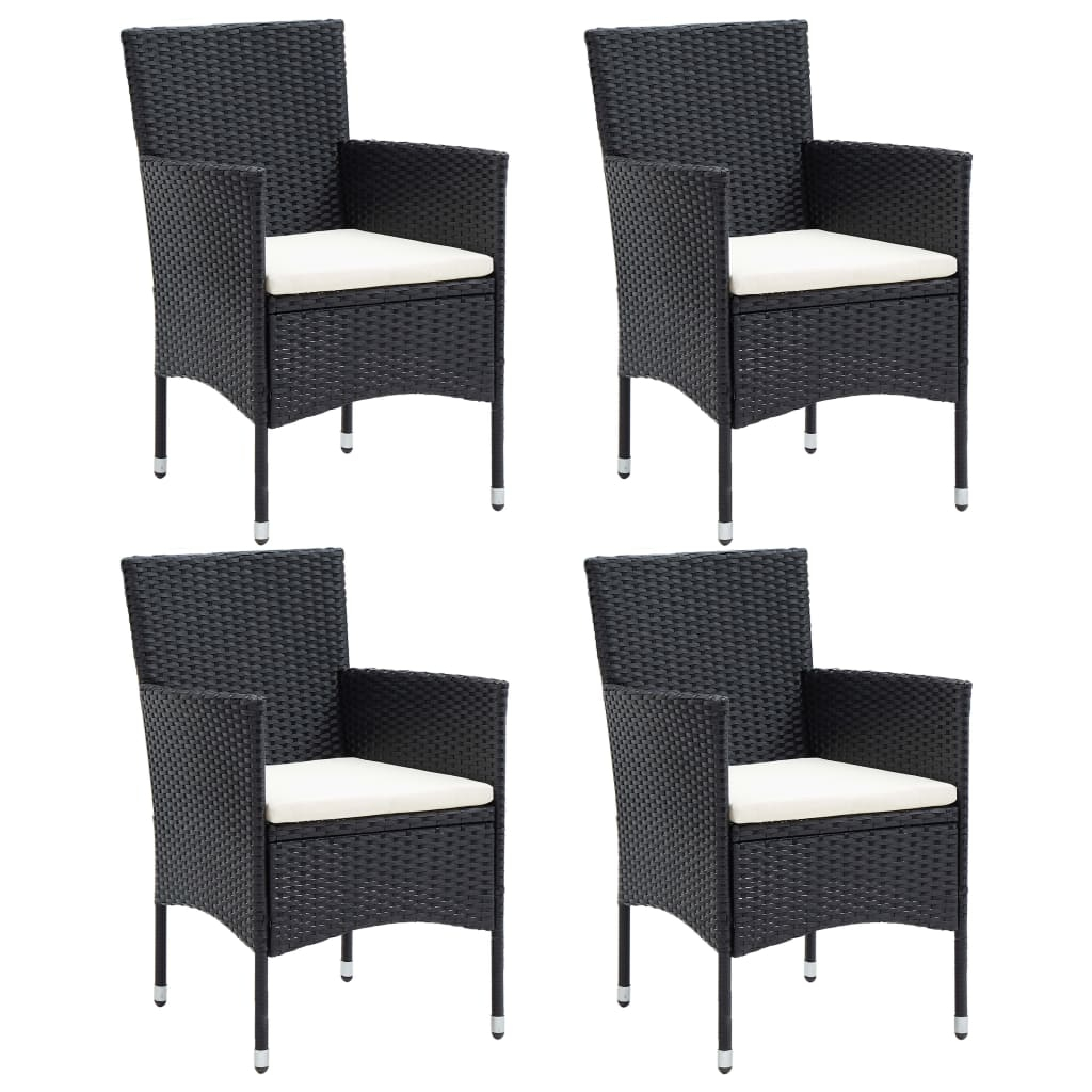 vidaXL sillas de comedor para jardín 4 unidades ratán sintético negro