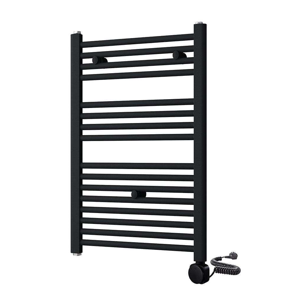Kibath secatoallas radiador eléctrico de 80 cm x 50 cm negro mate de acero