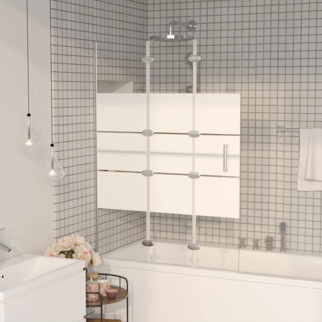 Mampara de ducha plegable esg blanco 100x140 cm