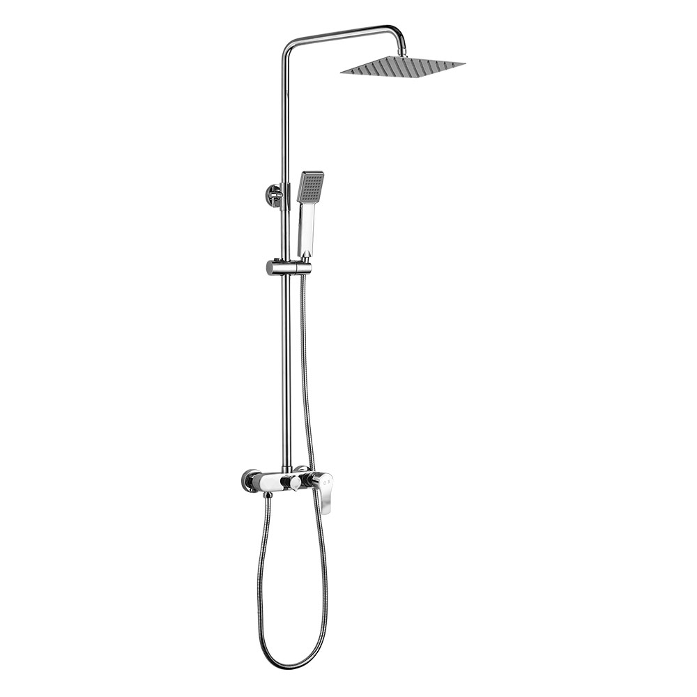 Kibath columna ducha monomando ver cuadrada de 83-126 cm cromo brillo