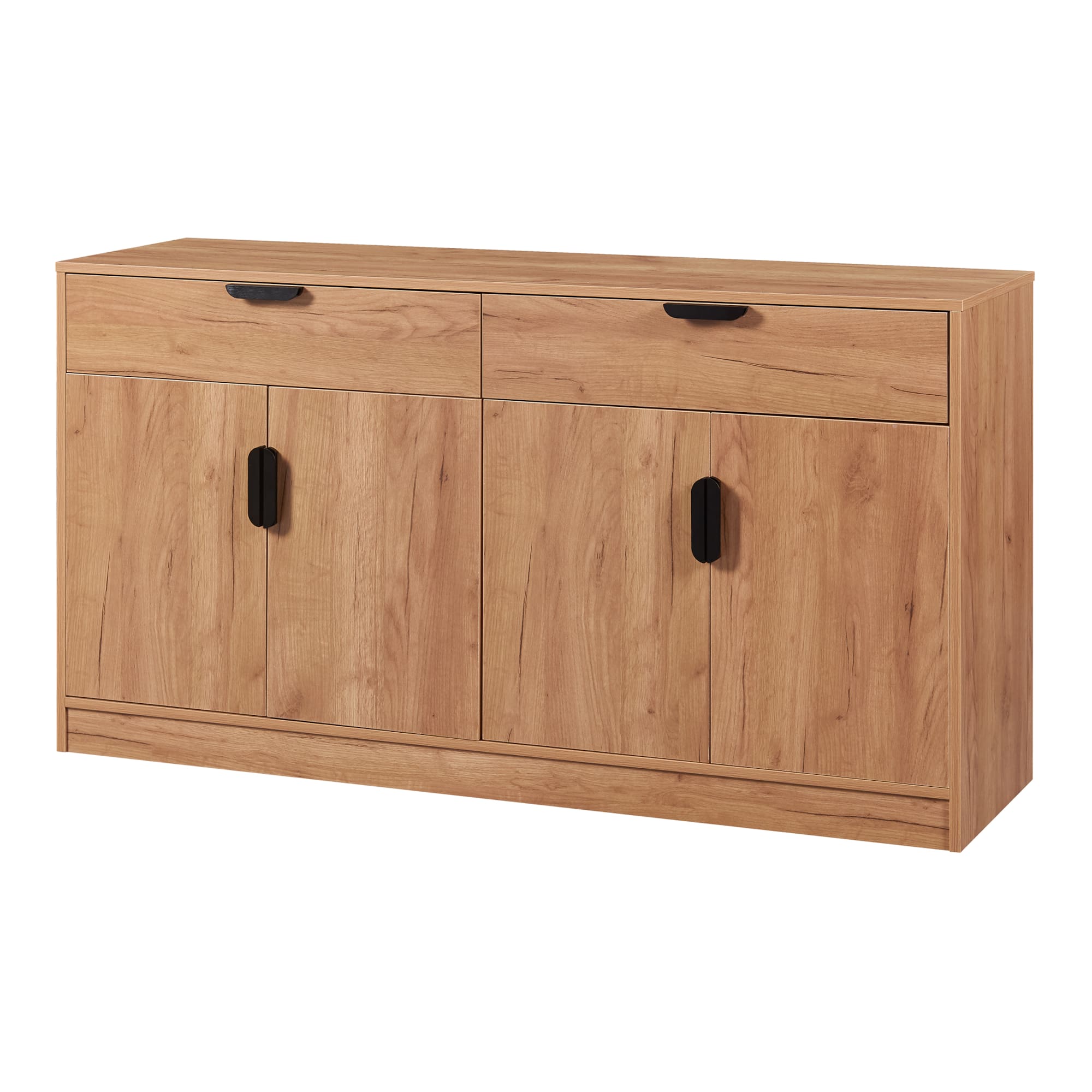Aparador varkaus mdf 75x140x40 cm - roble [en.casa]