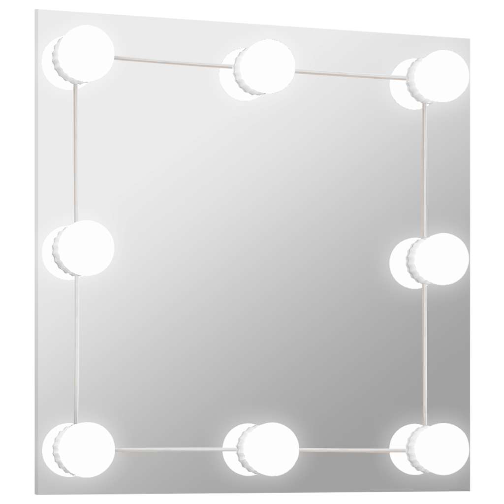vidaXL espejo de pared con luces LED cuadrado de vidrio