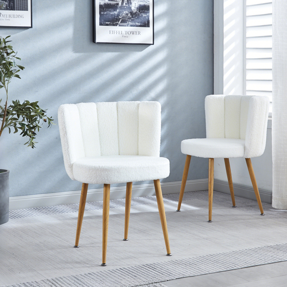Silla de comedor teddy blanca para comedor y salón set de 2