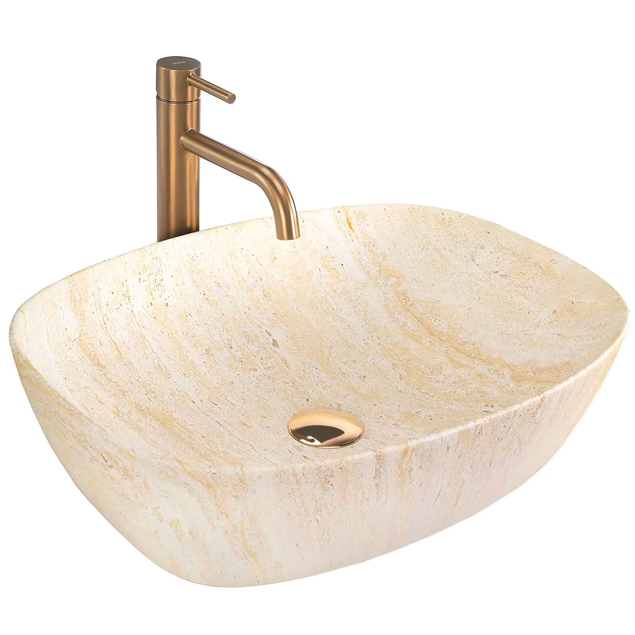 Rea lavabo sobre encimera freja travertine matt, 51x39,5x14 cm