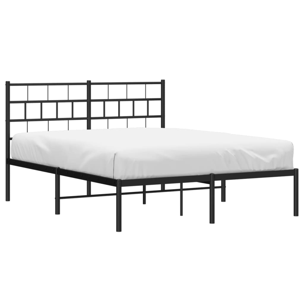 vidaXL estructura cama sin colchón con cabecero metal negro 120x200 cm