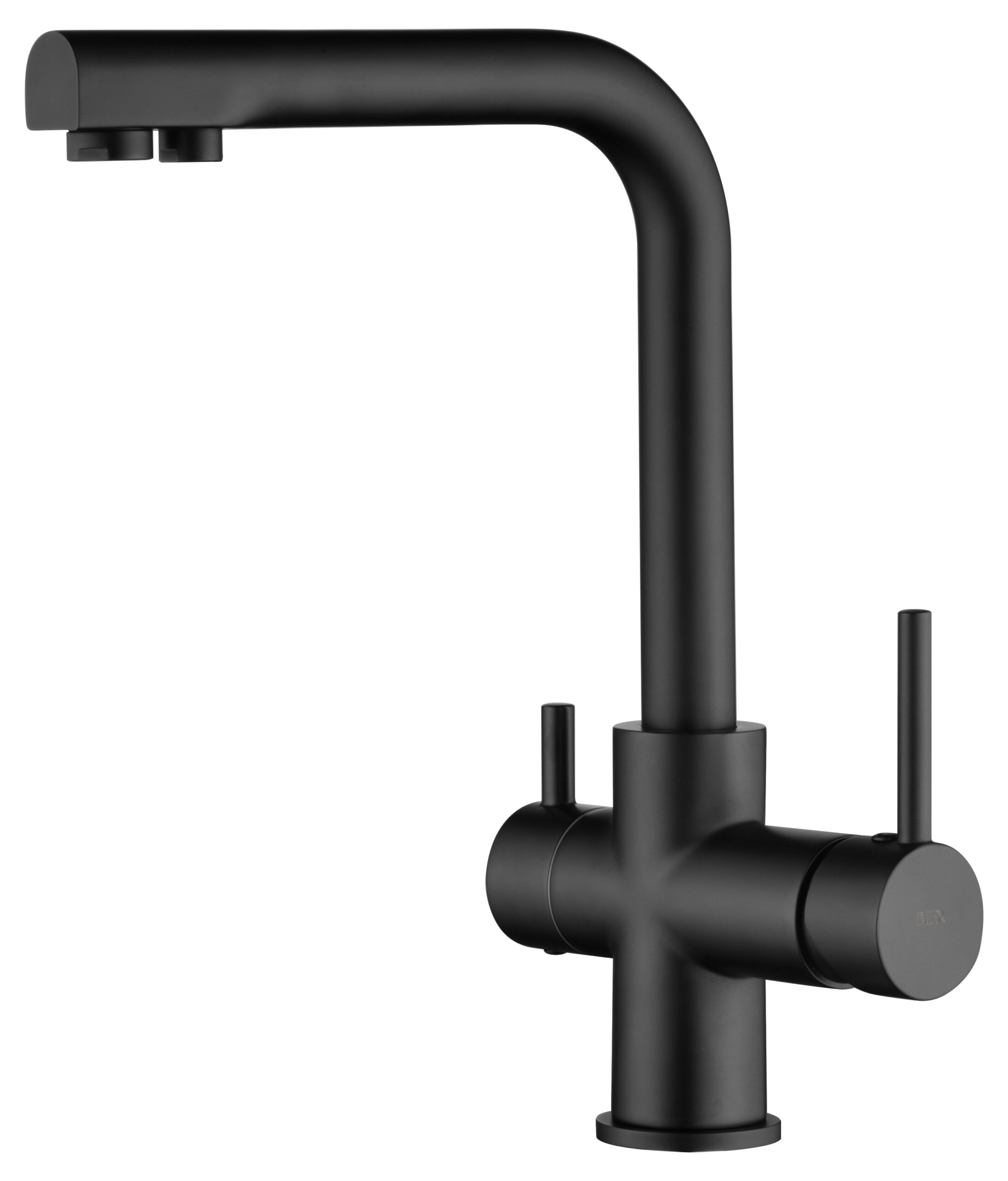 Grifo de cocina monomando con osmosis con 2 vias de agua negro mate
