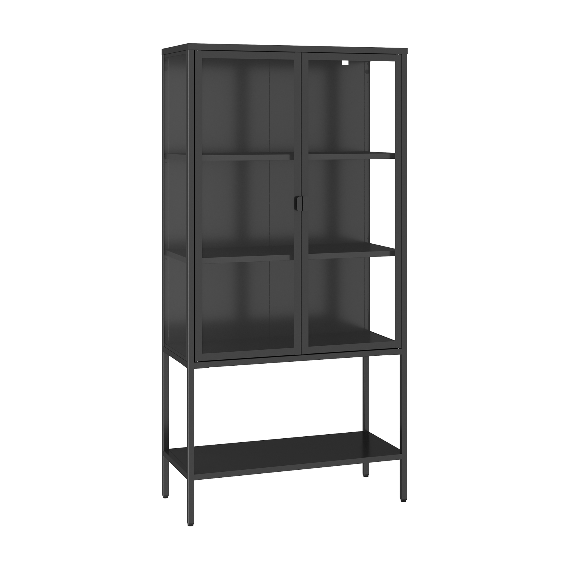 Vitrina borshavisa con 3 puertas acero 160 x 80 x 35 cm transparente negro