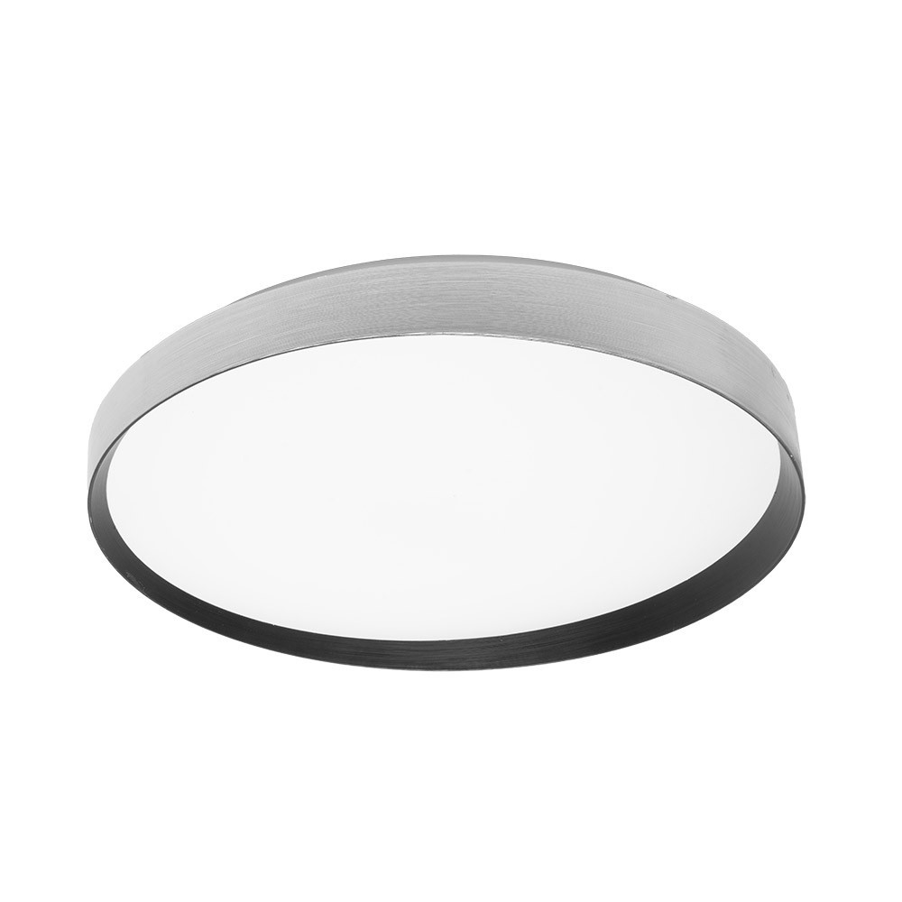 Plafón 60w 3000-4200-6500k plata negro 4,8x50x50cm 5400lm con remoto alora