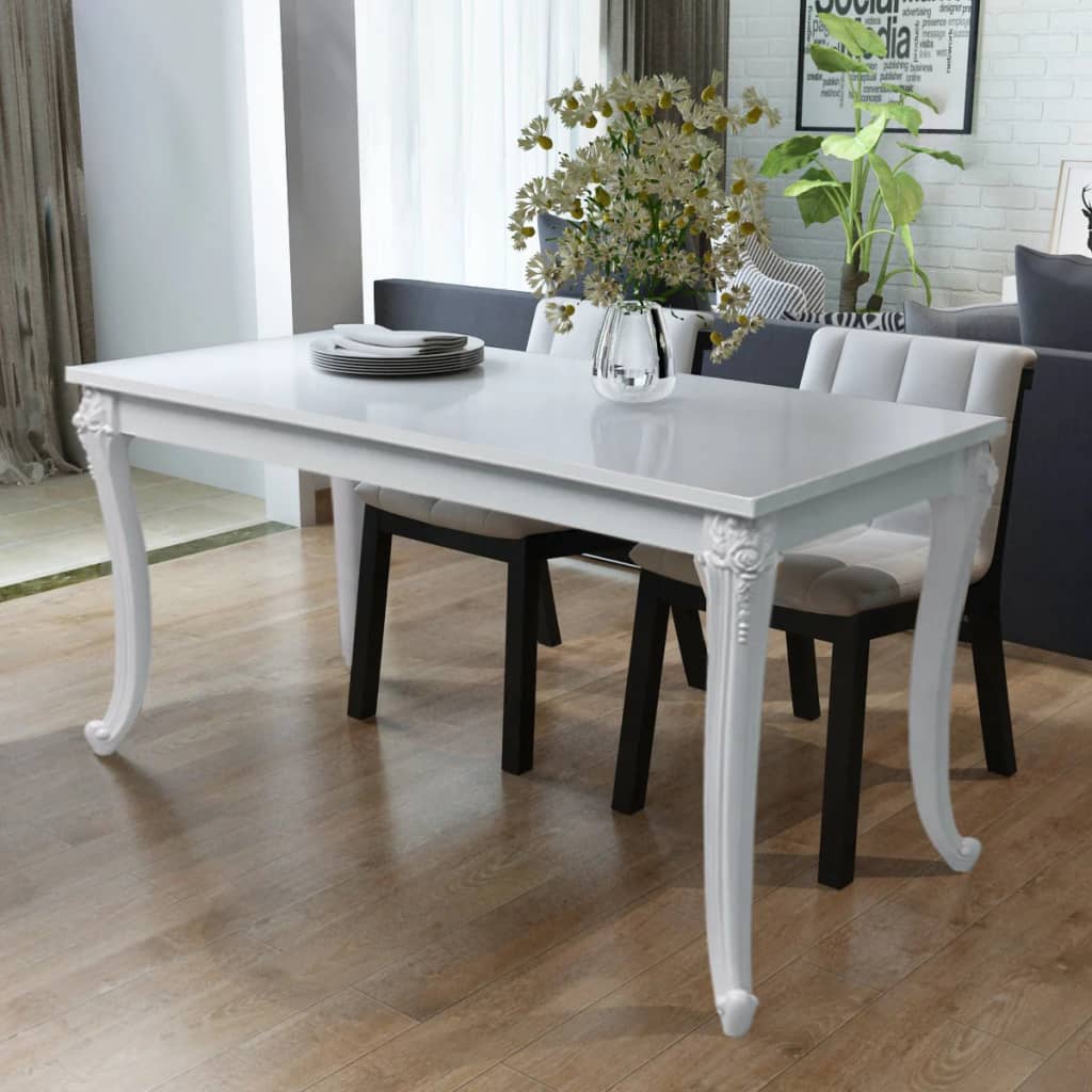 Mesa de comedor blanco brillante 116x66x76 cm oif951458