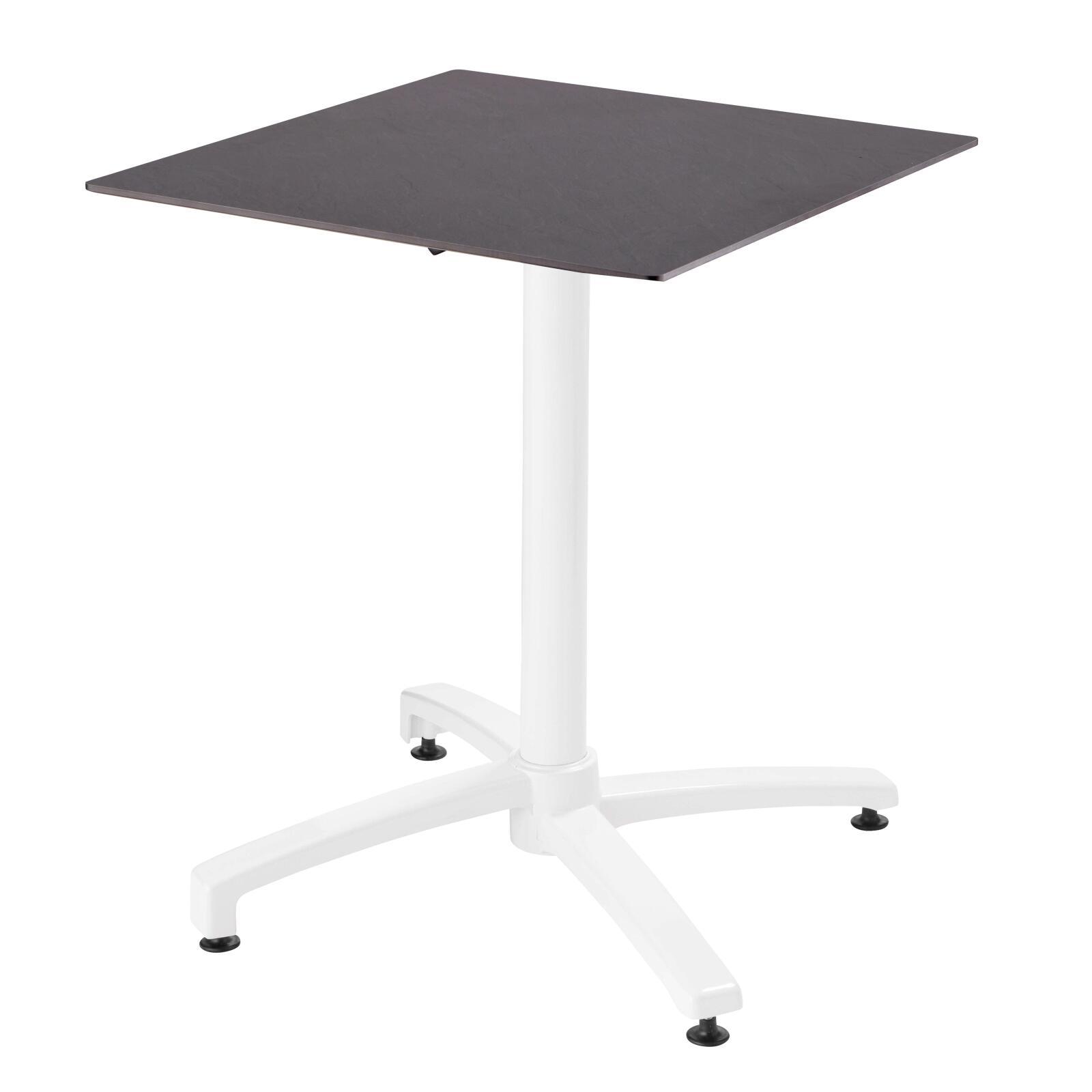 Oviala - mesa de jardín de 60 x 60 cm laminada en pizarra gris oscuro