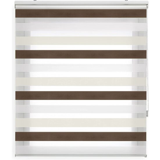 Blindecor | estor enrollable noche y día 140x180 marrón crema